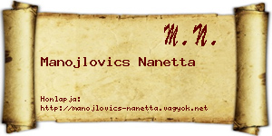 Manojlovics Nanetta névjegykártya